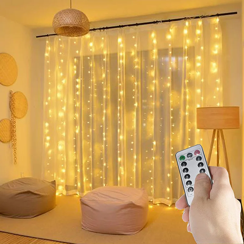 LED Curtain Light for Weddings Lighting Bedroom Room Decoration 3x3 Meter LED Curtain Lights for Christmas