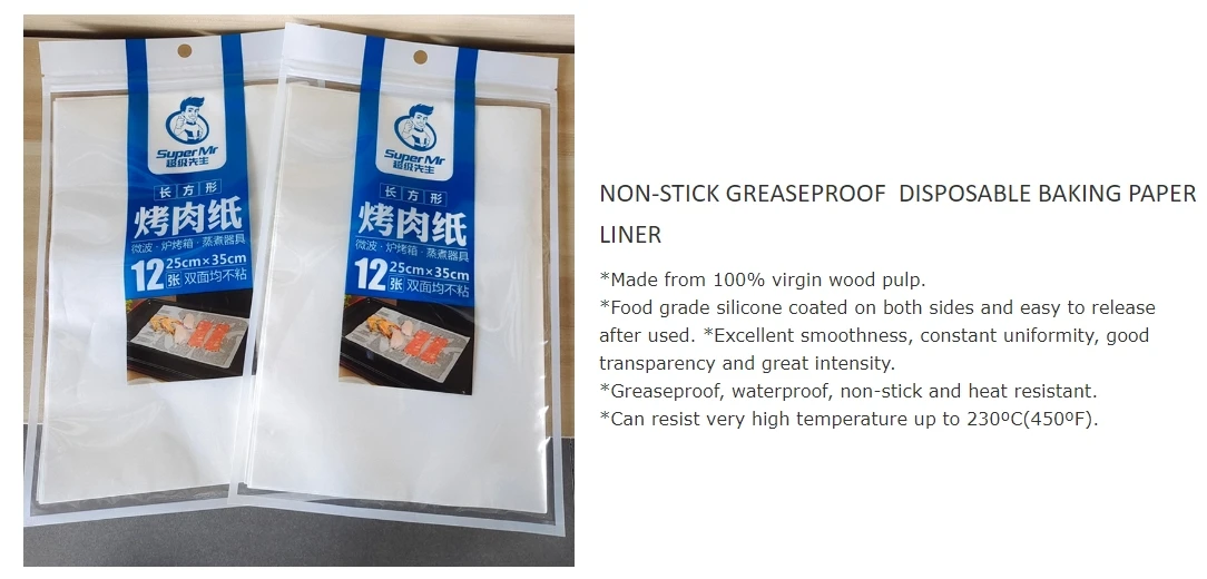 High Temperature Parchment Paper Sheets Square Bbq Disposable Cake Oven