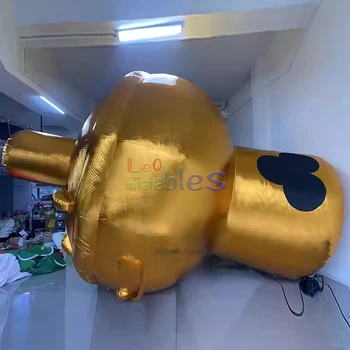 Giant Outdoor Inflatable Advertising Promotion Model Inflatable Golden Hot Pot Model for Restaurant Decoration