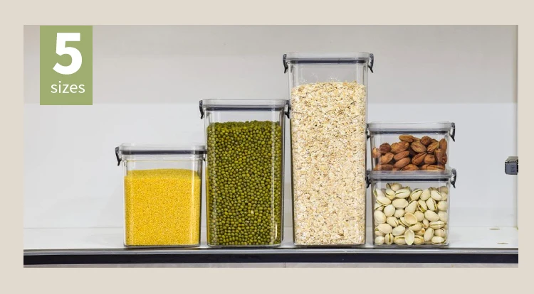 Stackable Ingredient Containers Airtight Plastic Food Storage Boxes - Stackable & Eco-friendly