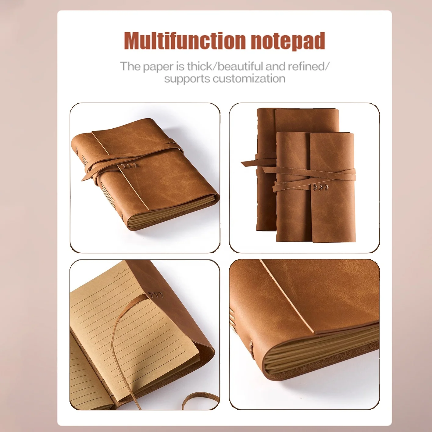 Customizable Travelers LeatherJournal Writing Notebook Soft Cover Vintage Genuine Leather Noteboo Journal Daily Planner for Gift