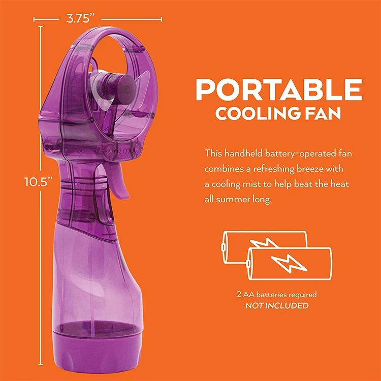 Fan With Water Spray Misting Fan Handheld - Misting Fan With Mist As  Battery Operated Fan Water Bottle Sprayer(300ml)