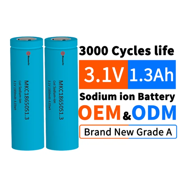 High Quality  3.1V 1300mAH Sodium cell Brand New Grade A 18650 Rechargeable electric car battery