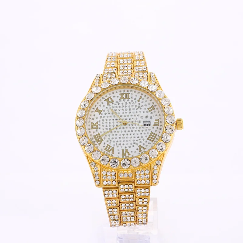 Wholesale Hip Hop Luxury Watch Bling Iced Out Full Diamond Quart Watches for Men and Women ACCESSORIES