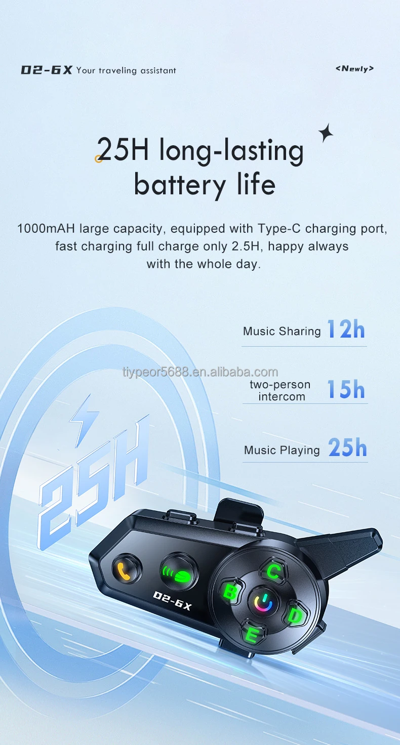 product tiypeor motorcycle intercom helmet wireless headset headphone 6 riders 1000m communicator waterproof music share interphone-9