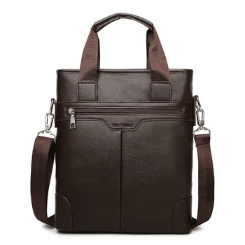 Men's Luxury Fashion Genuine Leather Laptop Bag Waterproof Office Shoulder Handbag with Cotton Nylon Lining Soft Briefcase Bag