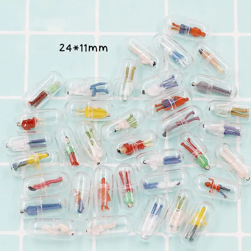 透明カプセルシェルプラスチックピルコンテナ薬ピルケースボトル