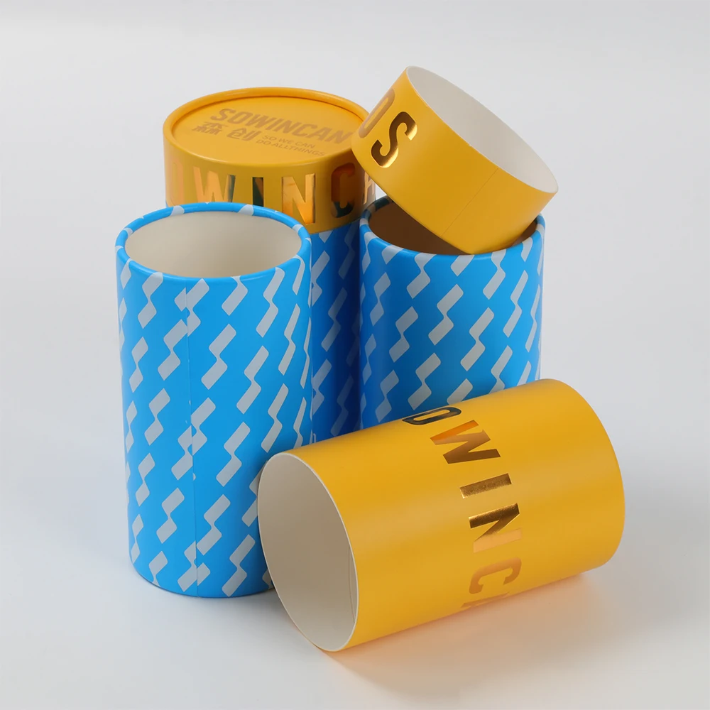 Professional Manufacture Food Grade Recycled Material Cylinder Cardboard Paper Packaging Cans Round Tube for Tea manufacture