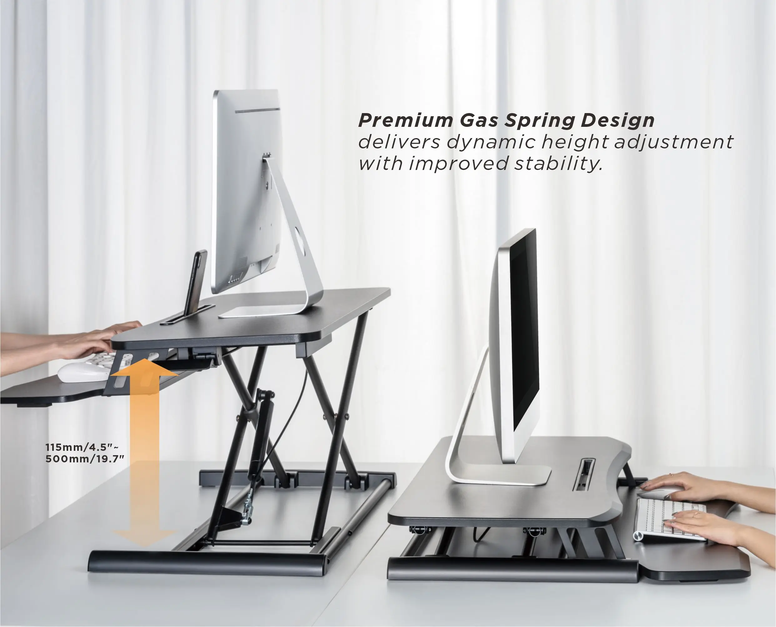 Office Ergonomic Tabletop Large Surface Twotier Gas Spring Manual