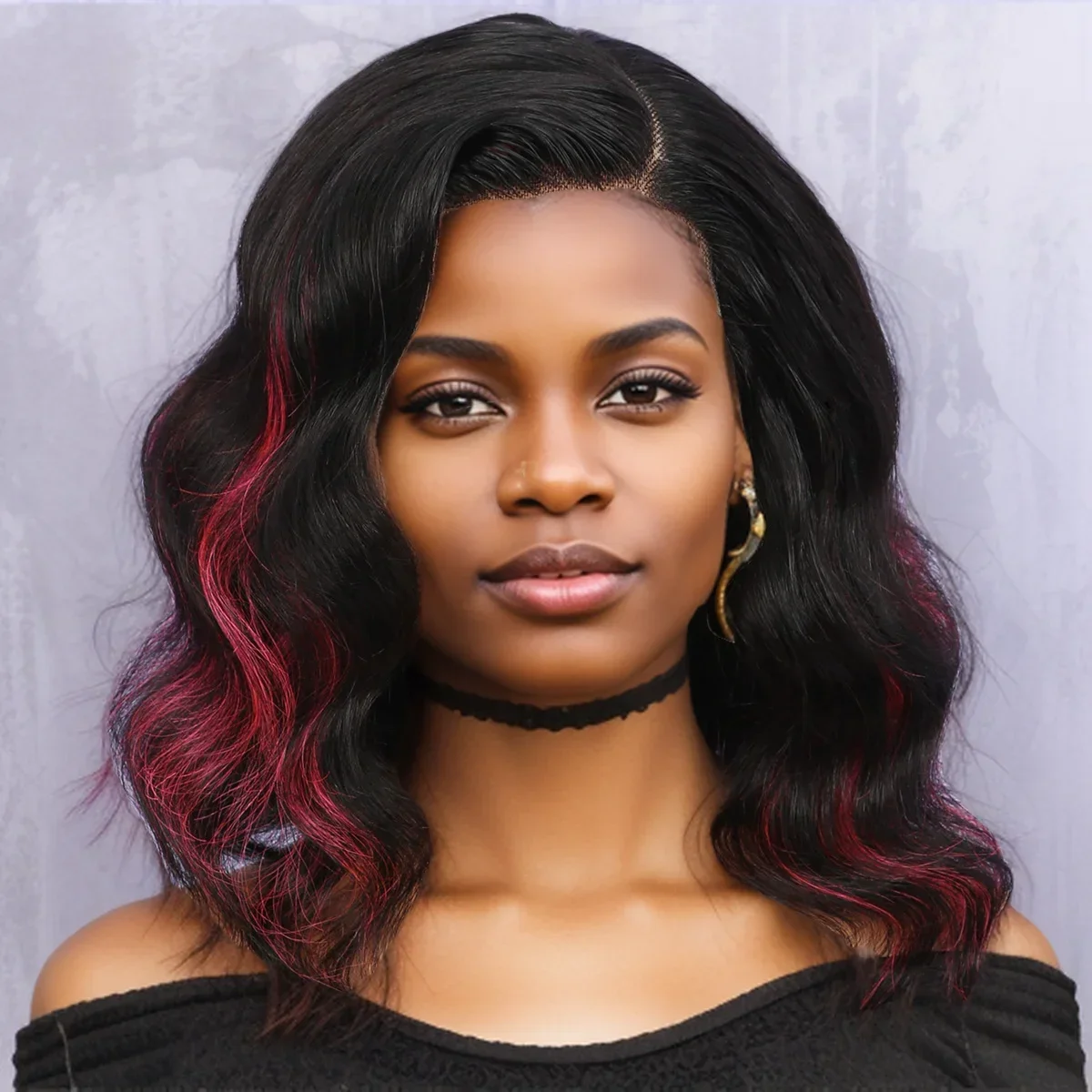 Rosa Body Wave Echthaarperücke Mit T-part Lace Front Ansatz_voghion.com