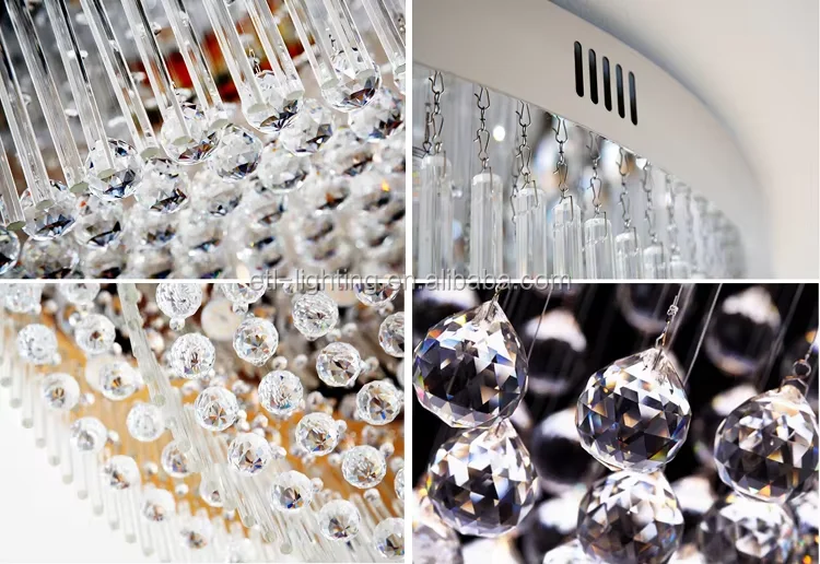 LED Surface Mounted Modern Ceiling Lighting Crystal Ceiling Chandelier Round Ceiling Lights for Villa Hotel