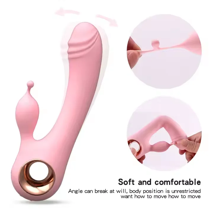 Rabbit vibrator side profile showing rabbit ear external stimulation arm