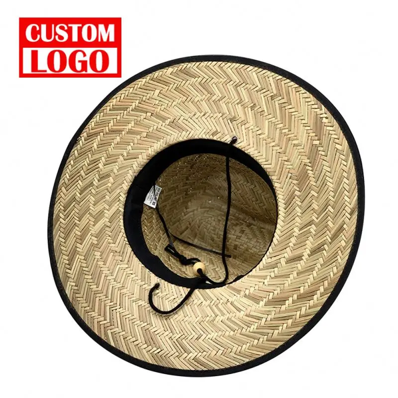Соломенная шляпа оптовая продажа плоская высокого качества модная широкополая для серфинга с логотипом соломенные шляпы