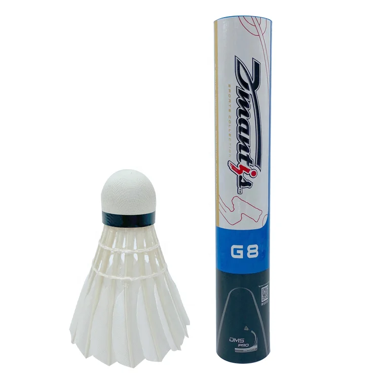 Professional BWF Approved Durable Goose Feather Badminton Shuttlecock Dmantis G8 for training Use