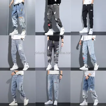 High quality wholesale men's clothing manufacturer custom European and American men's hip hop designer ripped jeans