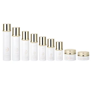 Factory Wholesale White Straight Round Series Glass Set with Complete Volume 30g 50g 80g Jar Cream Jar