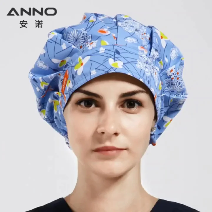 Anno Bouffant Medical Nurse Hat Uniform Hospital Cap Printed As ...