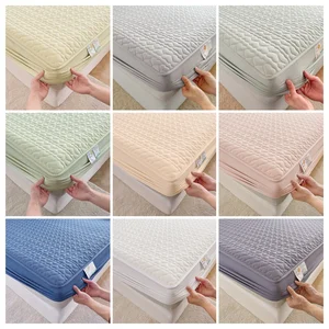 Cheap Price and Low MOQ Customized Logo Waterproof Grey Organic Cool Max Cotton Elastic Fitted Bed Sheets