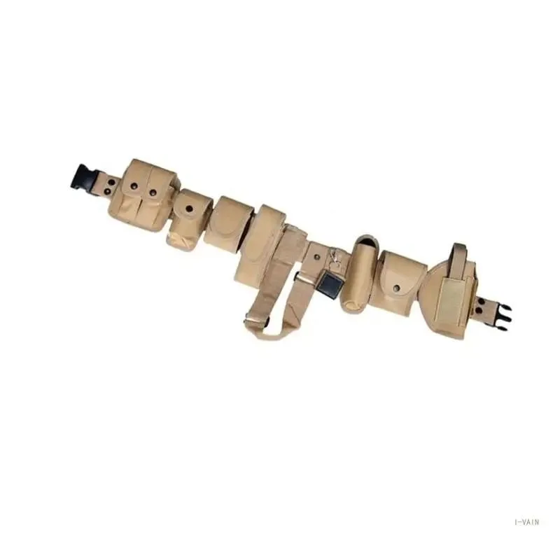 Outdoor Premium Waist Belt with Multiple Compartments Adjustable for Hiking Camping Hunting Mountaineering Tactical Belt