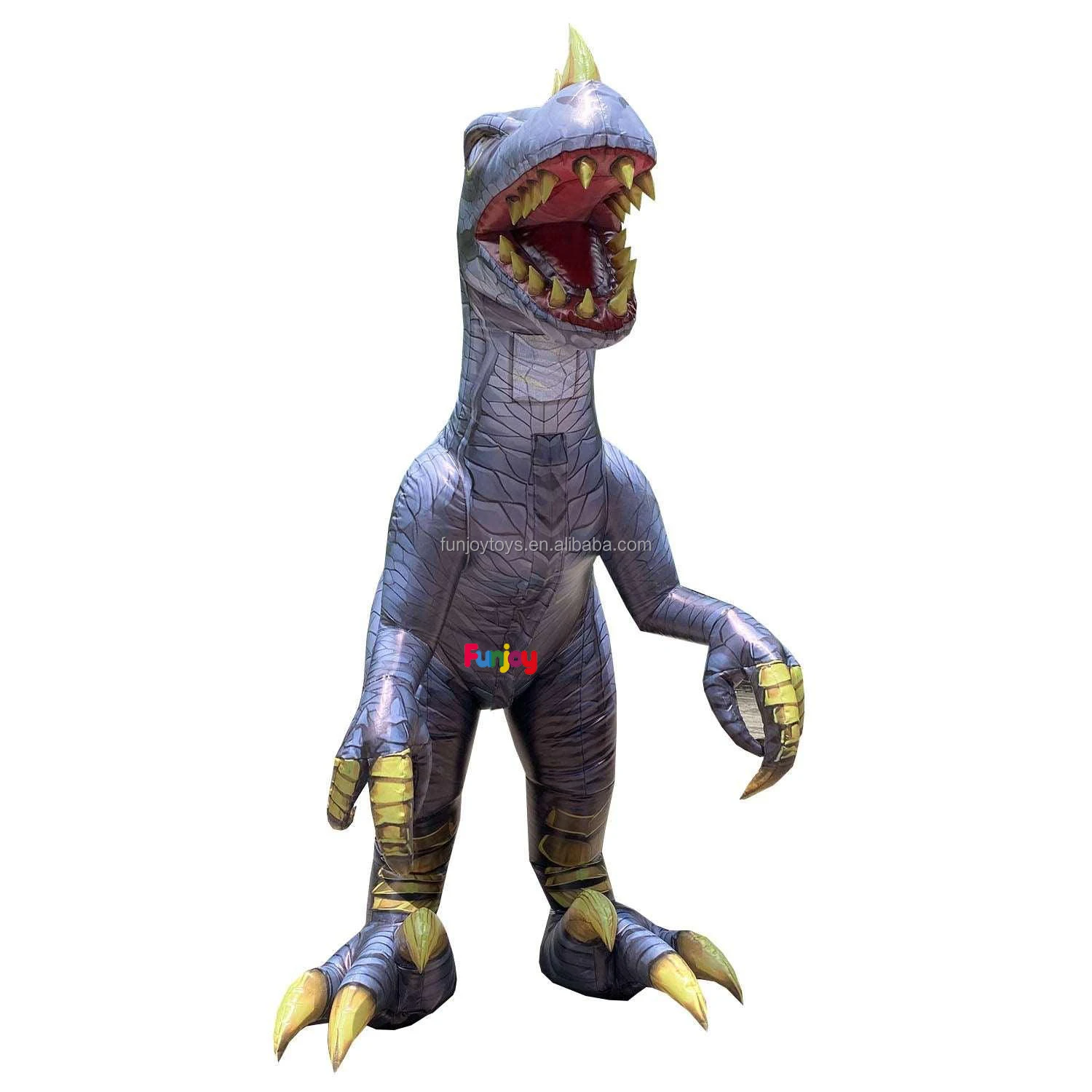 Inflatable Raptor Rider Costume 5.9ft New Custom Inflatable Dinosaur Costume Raptor Halloween Costume ...