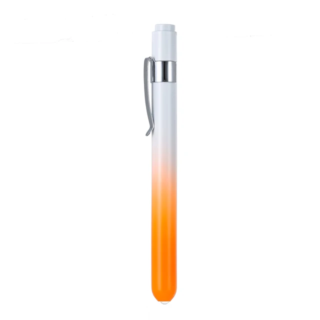 Portable Mini LED Pocket Engraved Pupil Pen Light Yellow Light Medical Pen Torch