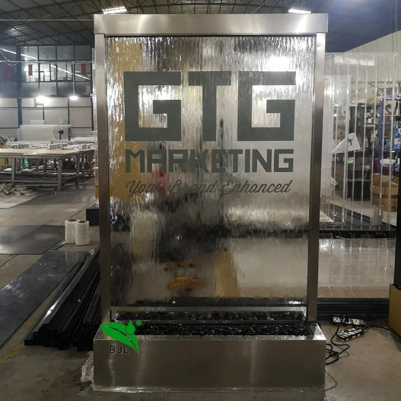 Водопад из закаленного стекла с основанием нержавеющей