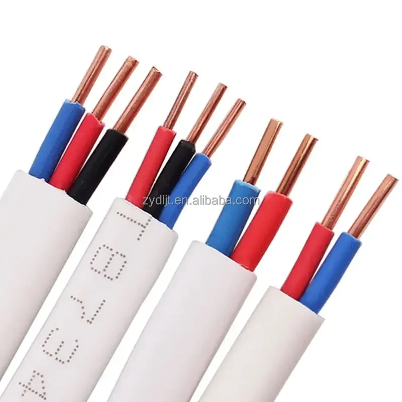 PVC Fio Isolado Bvvb Cabo De Terra Oem Fábrica Pvc 2 3 Núcleo 0.75mm 1mm 1.5mm 2.5mm 4mm 6mm 10mm isolado fio de cobre elétrico