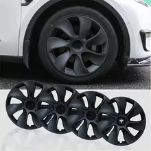 For Tesla Model Y Wheel Cover 19-inch Asymmetrical Wheel Hubcaps with 2020-2023 Tesla Model Y Accessories 19'' Tesla  Wheel Caps