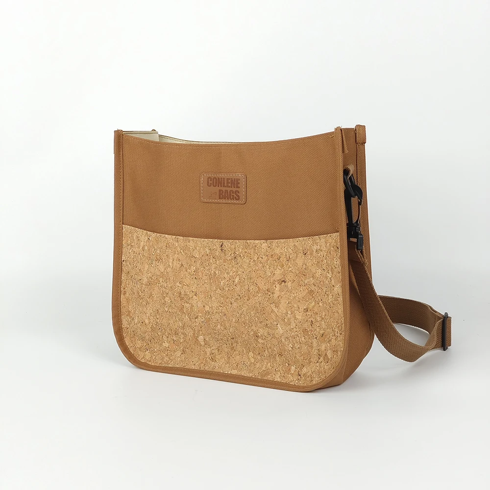 Wholesale Women Outdoor Cork Messenger Bag Cork Shoulder Square Tote Bag Crossbody Sling Bag