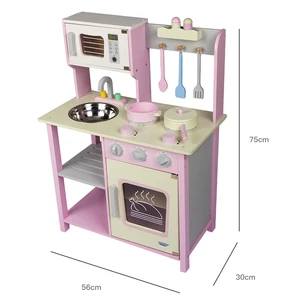 Kid Cooking Toys Kitchen Play Set Toys Wooden Kitchen Toy Sets for Girls