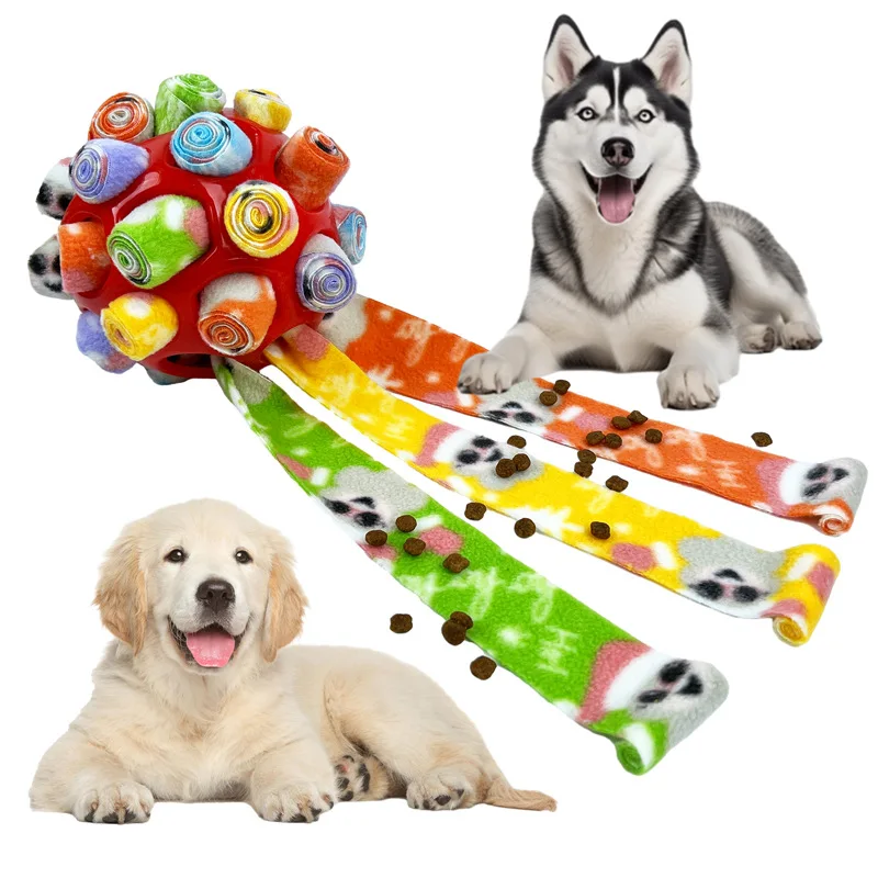 Colorful Dog Puzzle Toys Interactive Dog Slow Feeder Toy Dog Snuffle Ball factory