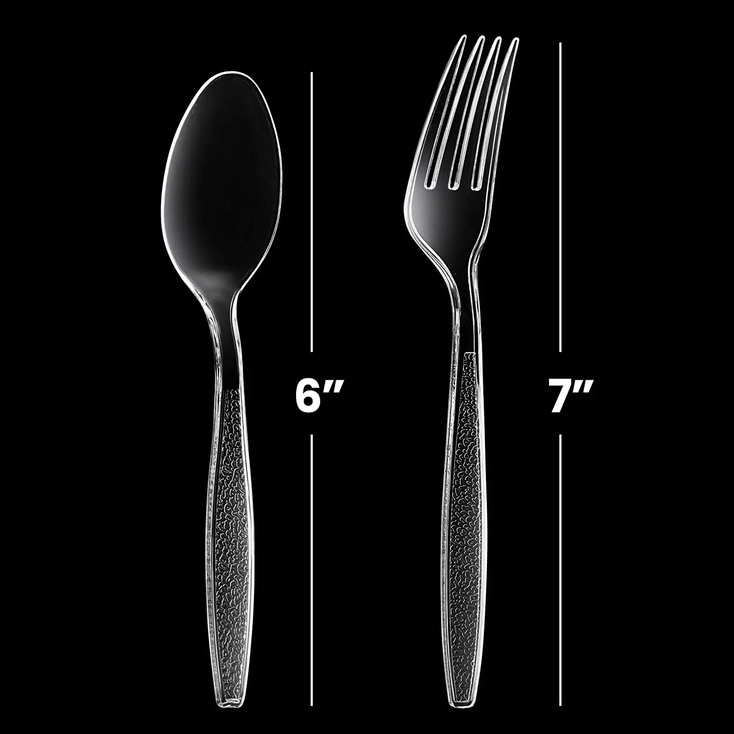 Healthy Plastic Clear White Black Heavyduty Disposable Plastic Fork