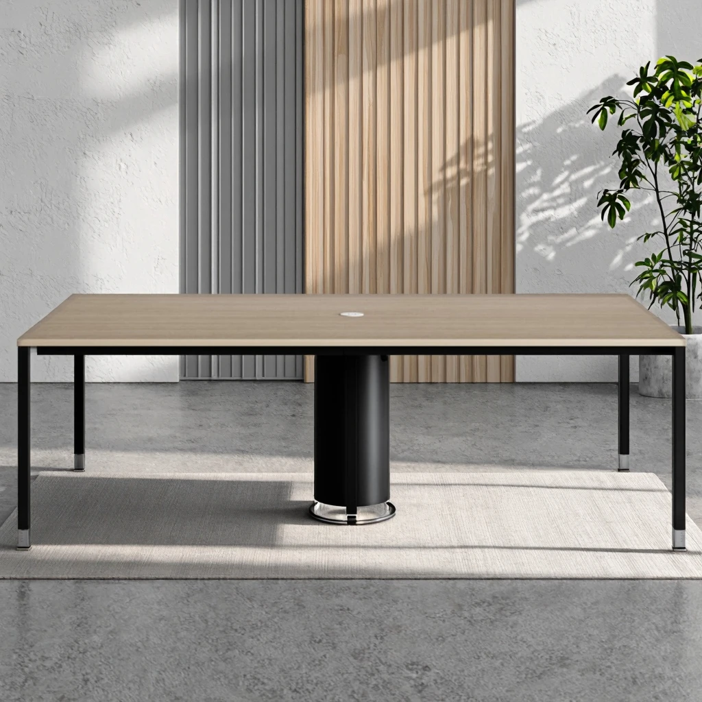 Executive Meeting Table Cable Management System Modern Office Furniture Wood Top Heavy Duty Work Surface Storage Drawers 3