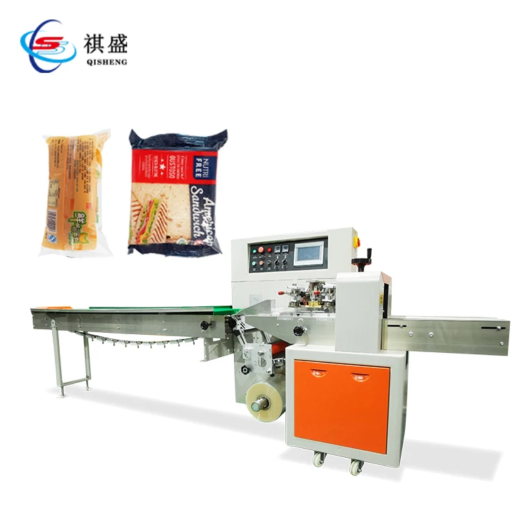 Automatic Toast Lavash Bread Slice Sticks Flat Flow Packing Machine Bag Small Packaging Sealing Machine