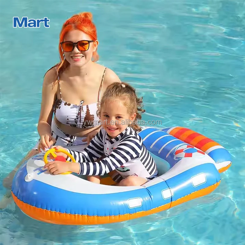 Galleggiante Barca Per Bambini 1-5 Anni - Con Tenda Parasole Per Piscina E Spiaggia