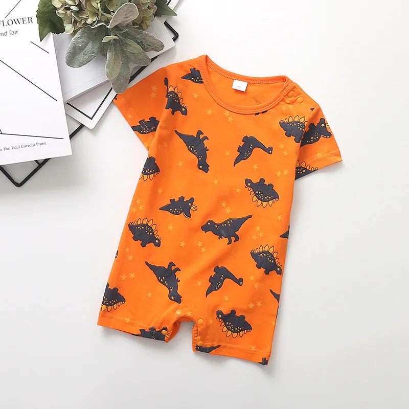 Комбинезоны для маленьких мальчиков с принтом динозавра, одежда для малышей с мультяшным принтом, дешевая одежда для младенцев, комбинезоны