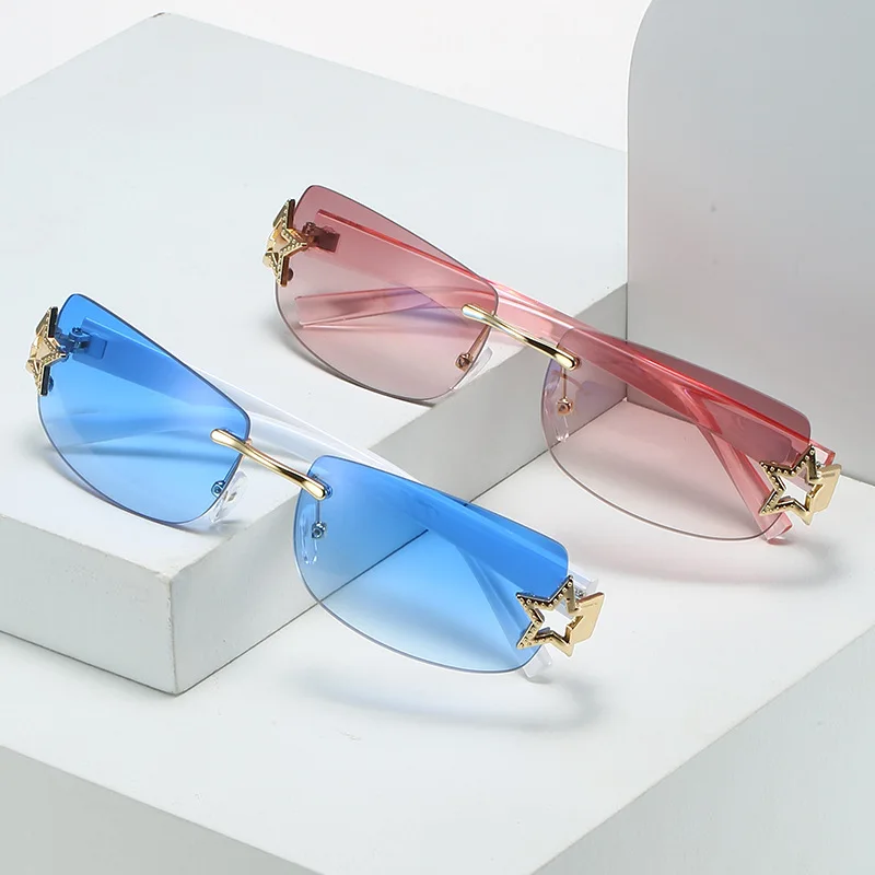 329445 Female Rimless Shade Eyewear Star Frame Rectangle Sun 329445 Female Rimless Shade Eyewear Star Frame Rectangle Sun