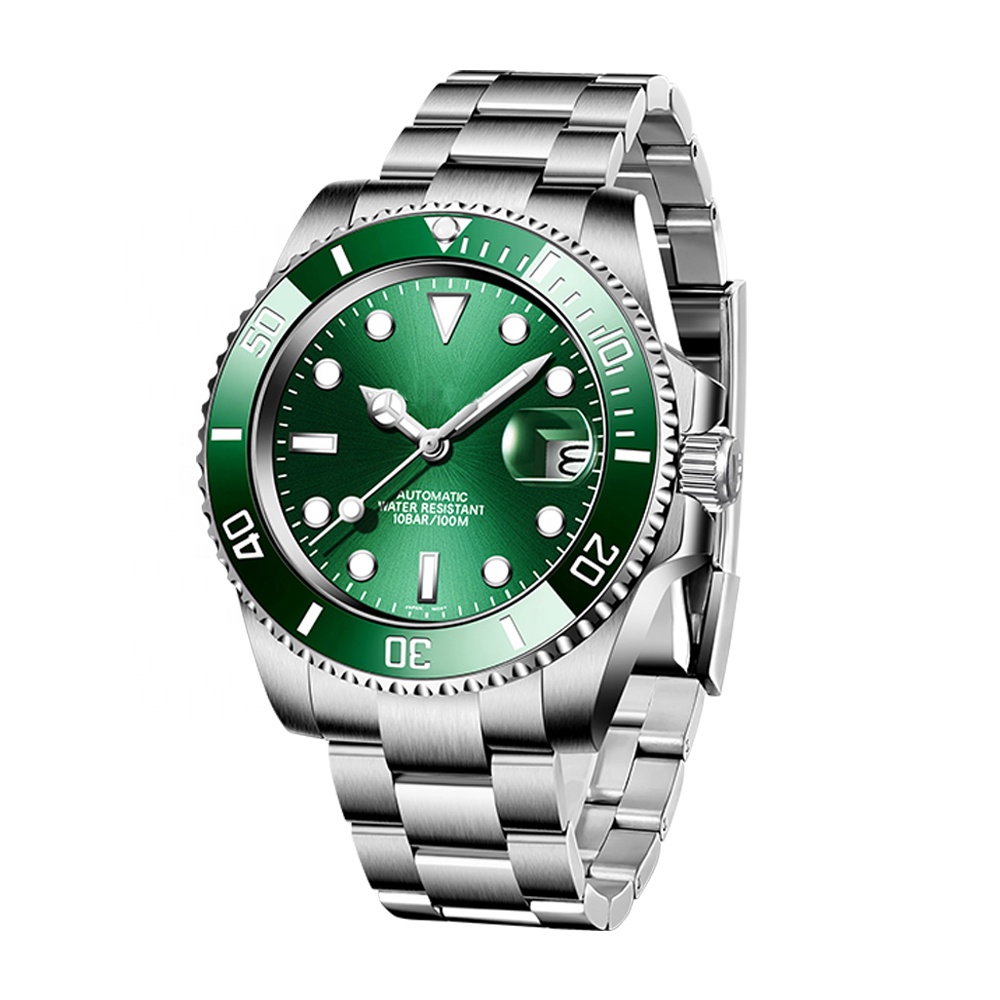 Часы мужские механические известный роскошный бренд автоматический механизм стальной Сапфир подводная лодка Халк
