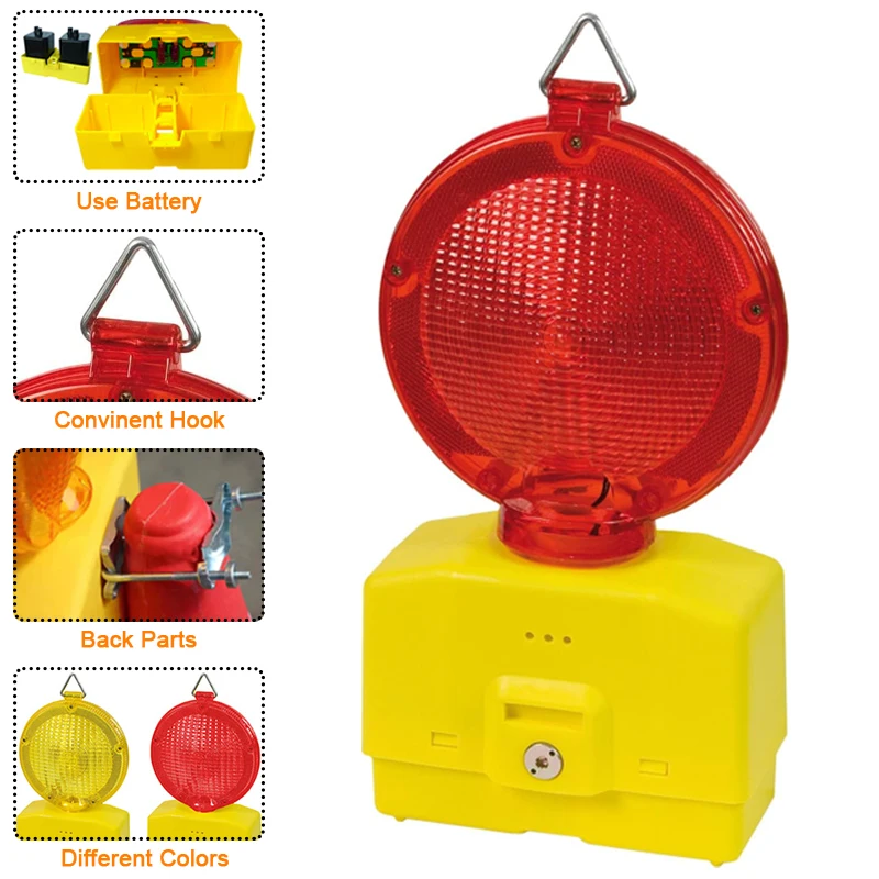 IP68 Traffic Safety LED Temporary Traffic Light Solar Energy Street Warning Barricade Amber Flashing Lamp ABS PC White PU manufacture
