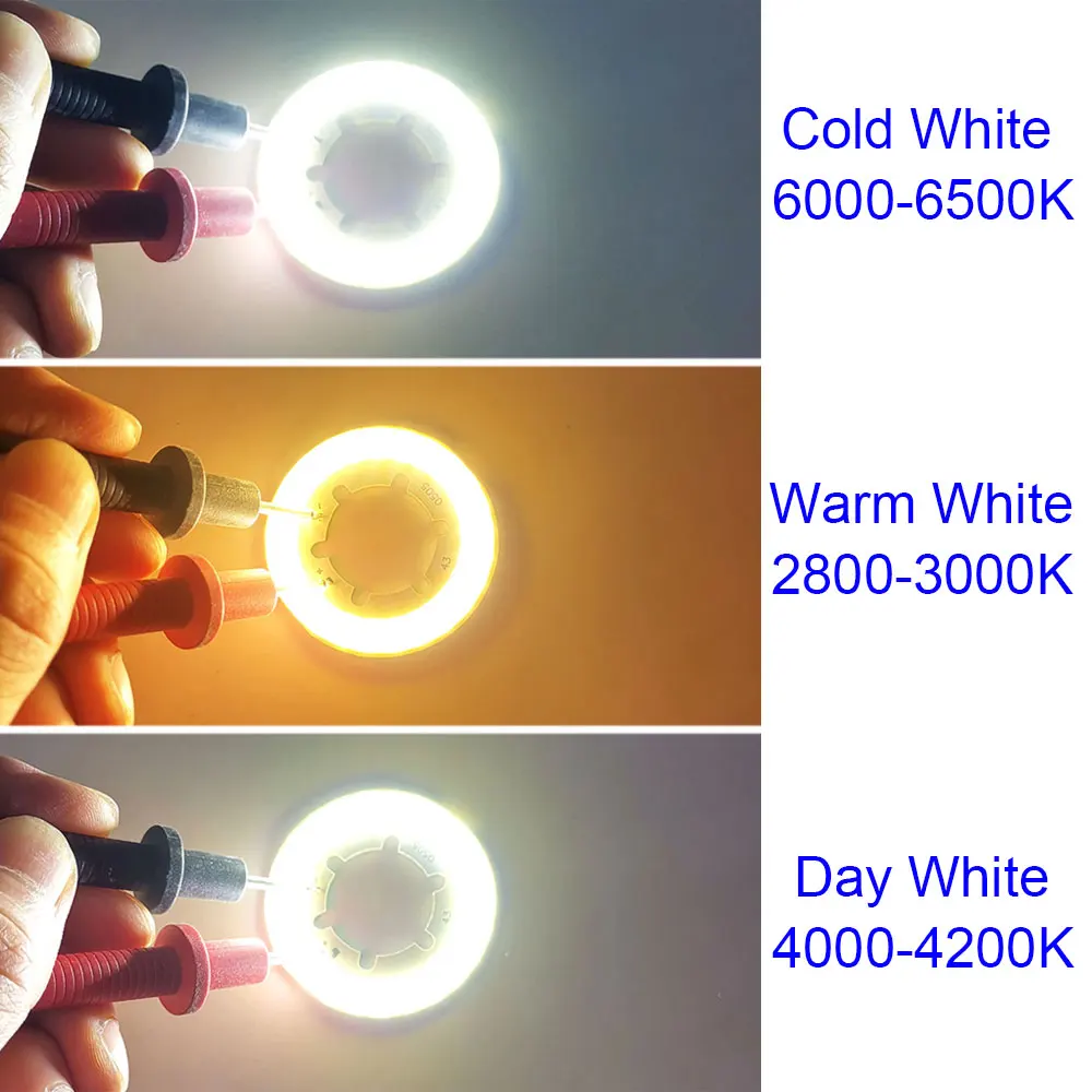 43mm Round COB LED Ring Light Chip for Flashlight Work Lamps Decoration Lighting 3W 5W 7W 10W LED Bulb Warm Day Cold White
