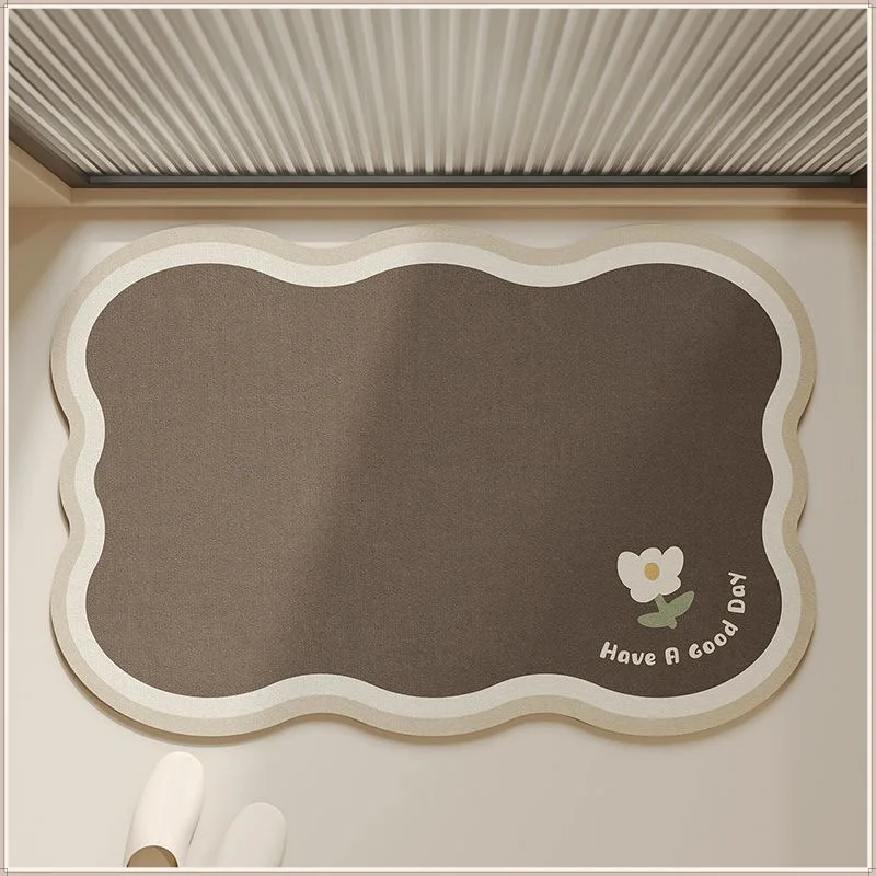 PVC Novelty Print Bathroom Water-absorbing Floor Mat with Anti-Slip Rubber Back Quick-Dry Eco-Friendly manufacture