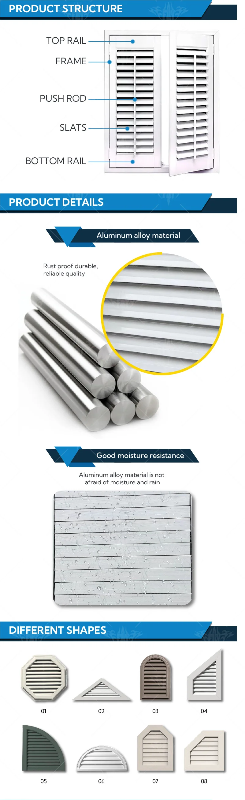 Aluminium Adjustable Louver Window Metal Louver Door And Window Oem ...