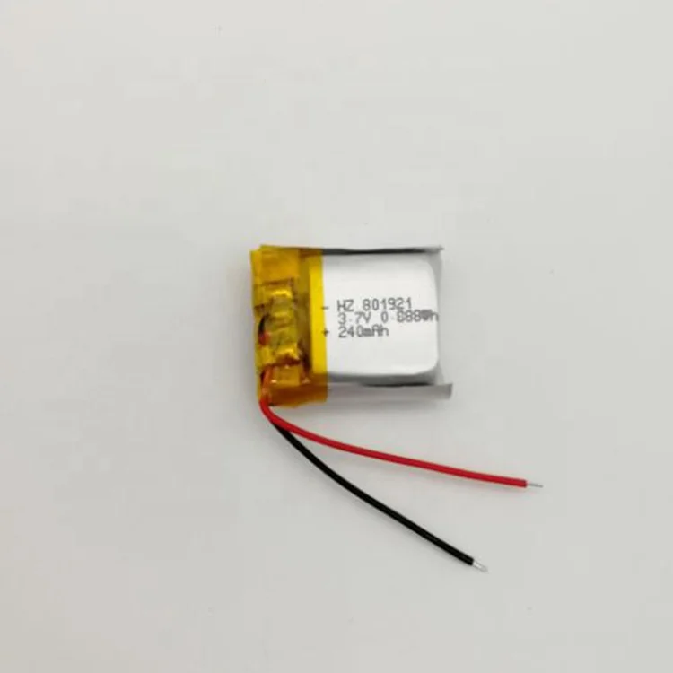 Литий-полимерный аккумулятор 801921 3,7 в 240 мАч с защитой от короткого замыкания