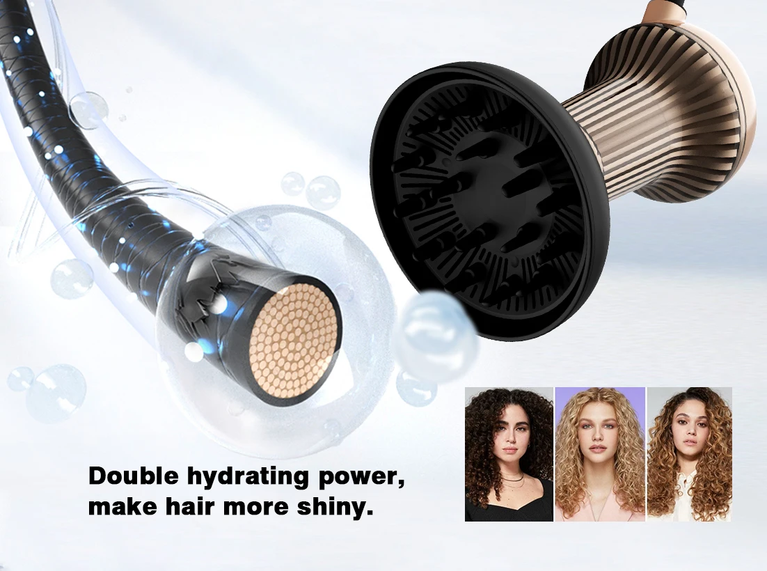Custom Ceramic Diffon Diffuser Hair Dryer Professional Hair Styling Tools Mini Negative Ion Natural Curls Hair Dryer Diffuser