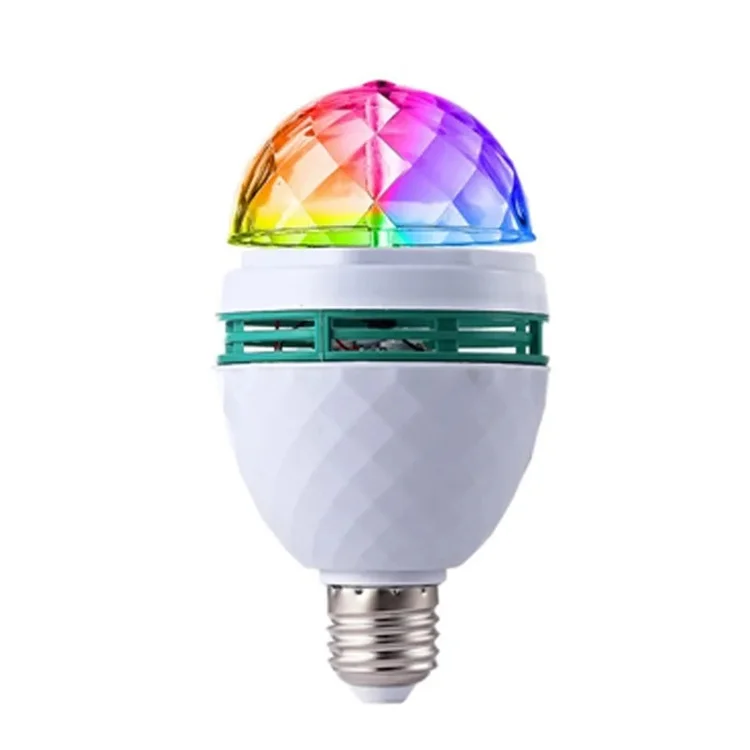 E26 Disco Light Bulb Rotating RGB Party Light Lamp LED Strobe Light Multi Crystal Disco Bulb for Disco Birthday Party Club Bar