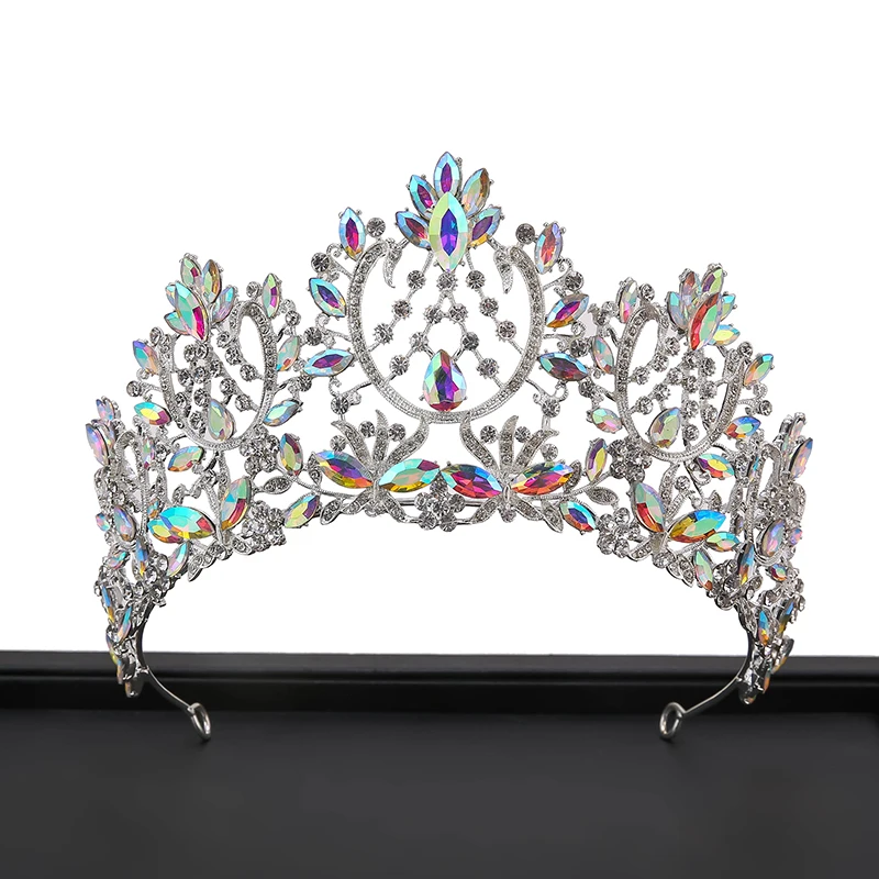 Корона невесты DAIMING HG05121 в стиле барокко, цветная большая корона с кристаллами, корона для конкурса красоты, аксессуары для волос