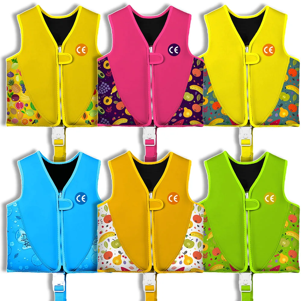 カスタムロゴ付き 子ども用スイムベスト ネオプレン製浮きジャケット ライフベスト 子ども用スイミング補助水着 学習用プール 幼児安全対策