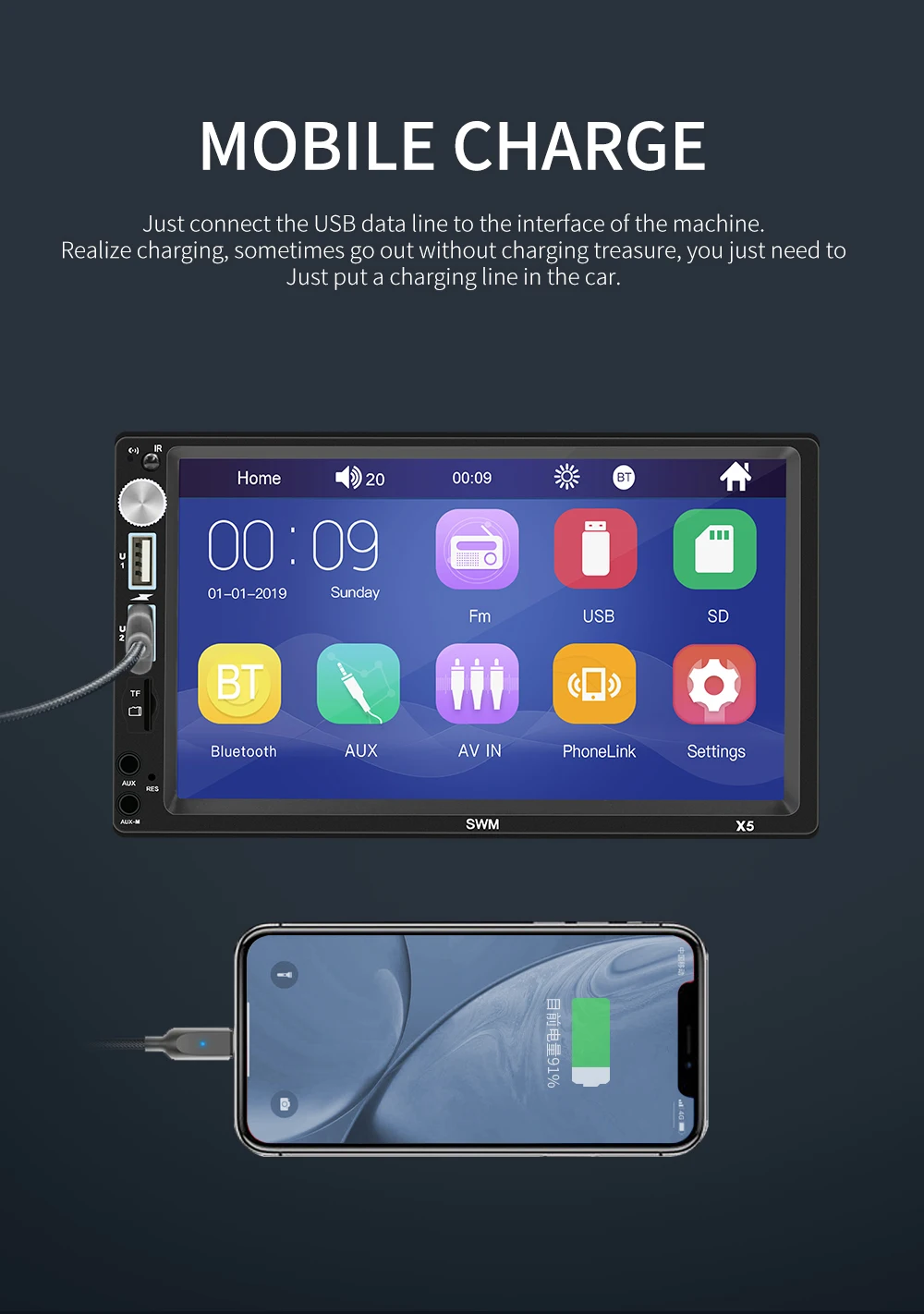 Bestree auto electronics hot sale 7 inch double din car stereo with BT AUX head unit car 2 din car radio