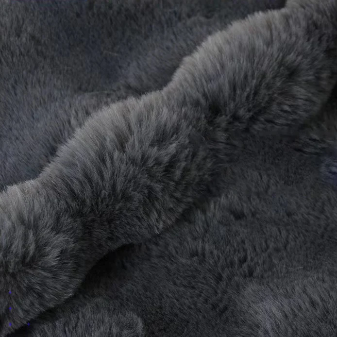 Wholesale Custom Solid Color Rabbit Bubbly Faux Fur Fabric Knitted Home Textile From Factory Supply