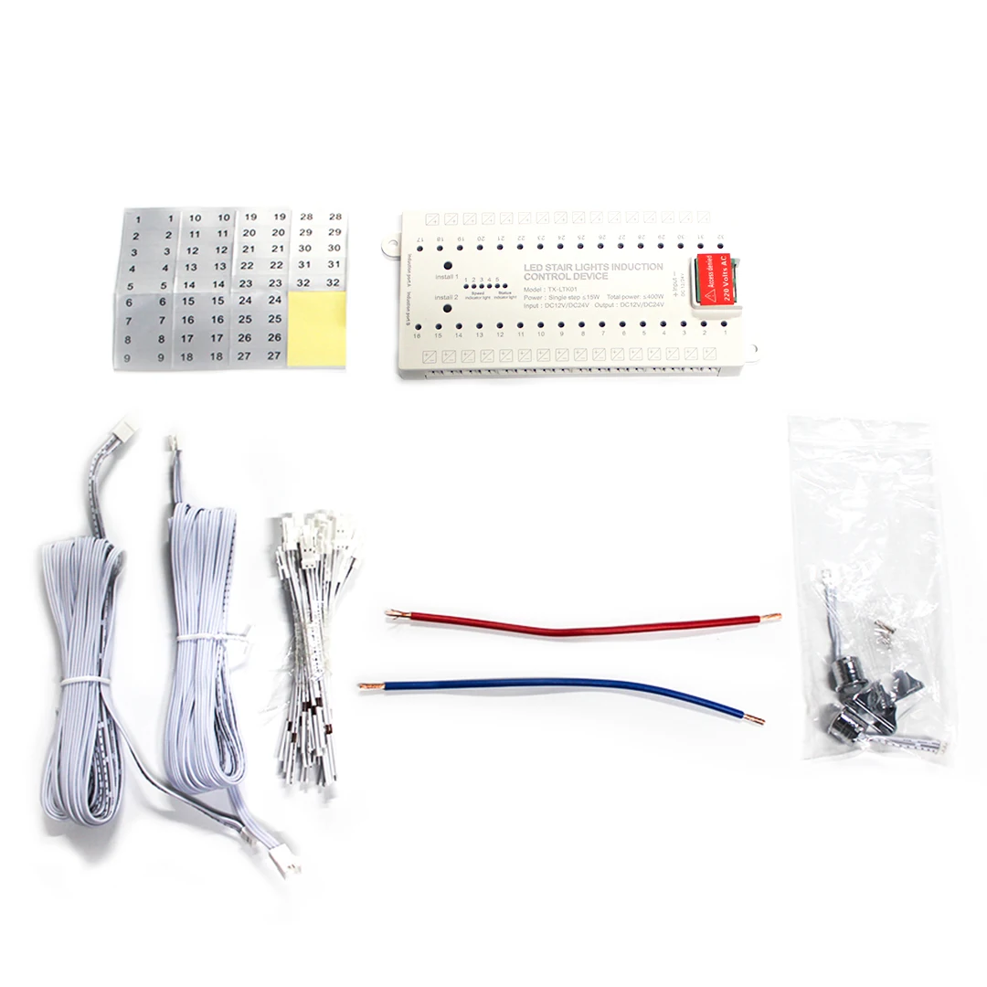PIR Sensor Stair Light Controller 16 32 Steps Human Body Sensor LED Strip Light Controller